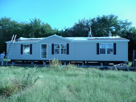 Double-wide: working on the roof